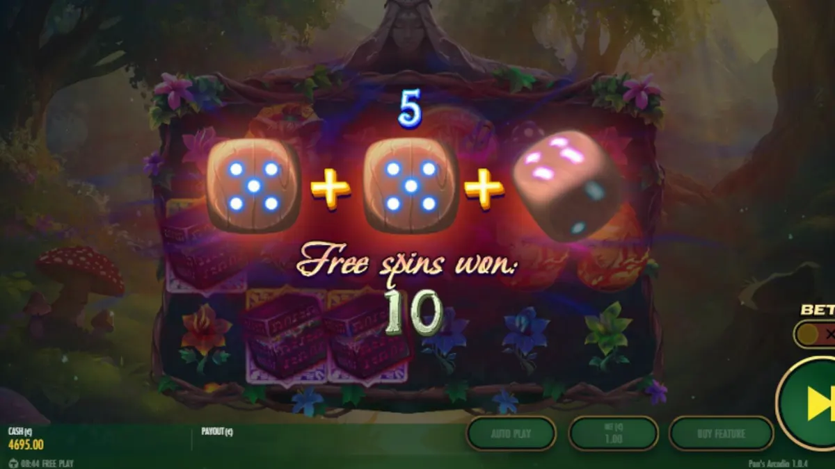Pan’s Arcadia slot interface on a mobile device screen